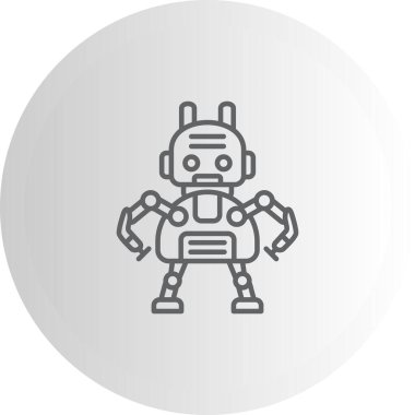 Robot çizgi simgesi, vektör illüstrasyonu