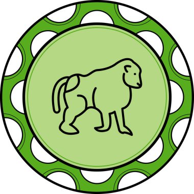 Babun ağ simgesi vektör illüstrasyonu