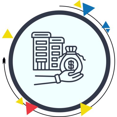 Emlak çizgisi simgesi, vektör illüstrasyonu