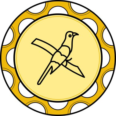 Sarı gagalı Cuckoo simgesi vektör illüstrasyon tasarımı