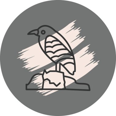 Siyah taçlı Gece Balıkçıl simgesi vektör illüstrasyon tasarımı