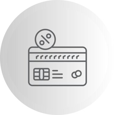 Kredi Kartı Çizgisi Simgesi Basit Görüntü Beyaz Arkaplanda İzole Edildi