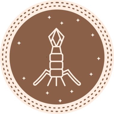 Bakteriyofaj. Web simgesi basit tasarım