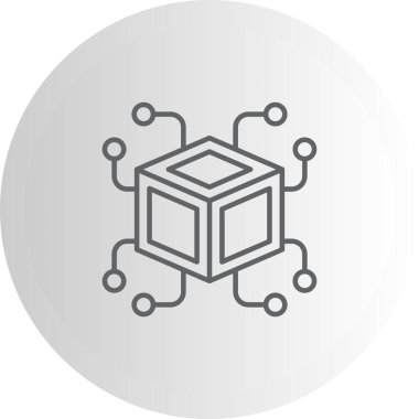 Blockchain simgesi, basit düz resimleme