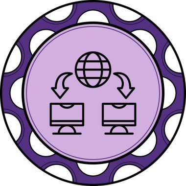 Ağ Bağlantısı Zarif Asgari Dijital Grafik Sembolü