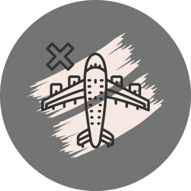 Basit bir uçak grafik simgesi, arama veya keşif için uygun bir büyüteç ile görünür..