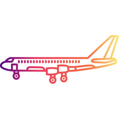 uçak çizgisi simgesi, vektör illüstrasyonu