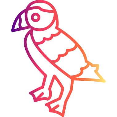 Puffin kuş simgesi vektör çizimi tasarımı