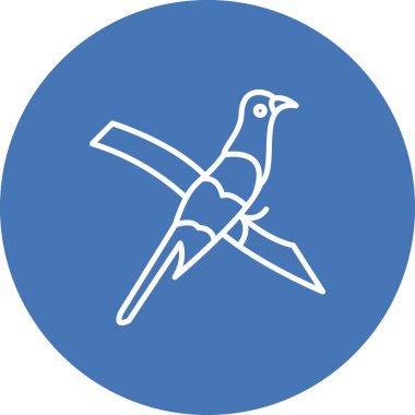 Sarı gagalı Cuckoo simgesi vektör illüstrasyon tasarımı