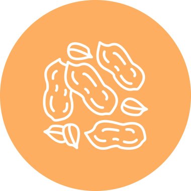 Fıstık Yüksek Çözünürlüklü Düz Tasarım Sembolü