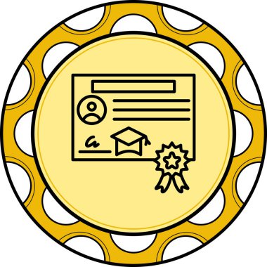 Sertifika Satırı Simgesi, Beyaz Arkaplanda Basit Resimler 