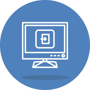 Tv Exit Zarif Profesyonel Düz Grafik Sembolü