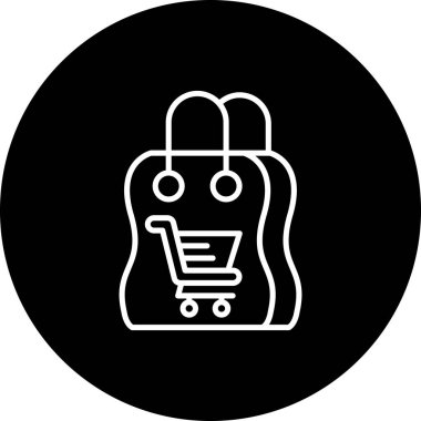 Alışveriş poşeti simgesinin vektör illüstrasyonu