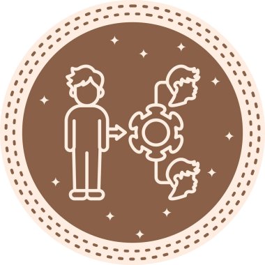 Takım Yönetimi web simgesi vektör illüstrasyonu