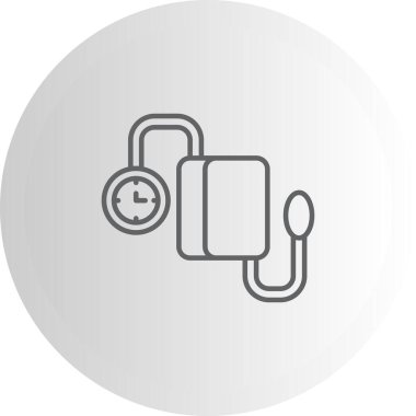 Bu tıbbi sphygmomanometre illüstrasyonu, bir kan basıncı monitörünün doğrusal tasarımını içeren uygulamalar veya web sayfaları için uygundur..