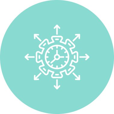 Proje Yönetimi web simgesi vektör illüstrasyonu