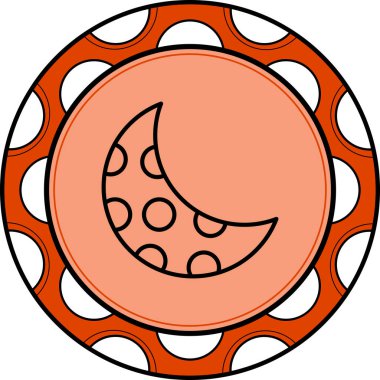 Hilal ay simgesi dekoratif çemberin içinde yıldızlar.