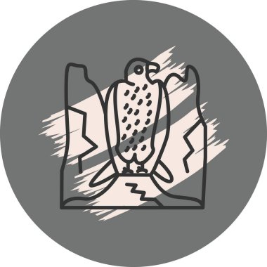 Beyaz karınlı Deniz Kartalı ikon vektör çizimi tasarımı