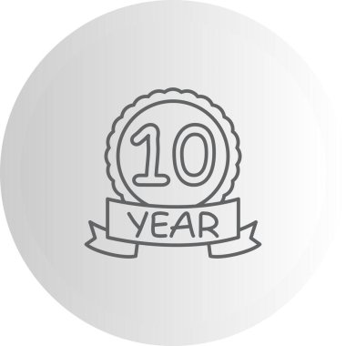 10. yıldönümü rozeti, uygulamalar için logo.