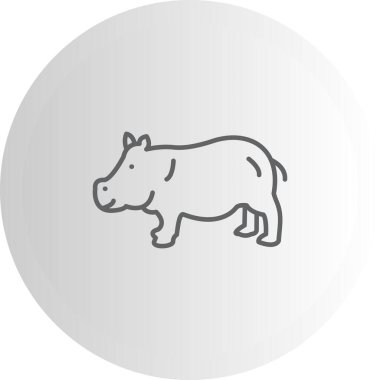 Hippopotamus ikon vektör illüstrasyon tasarımı