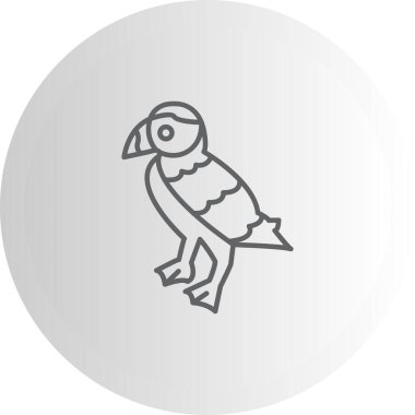 Puffin kuş simgesi vektör çizimi tasarımı