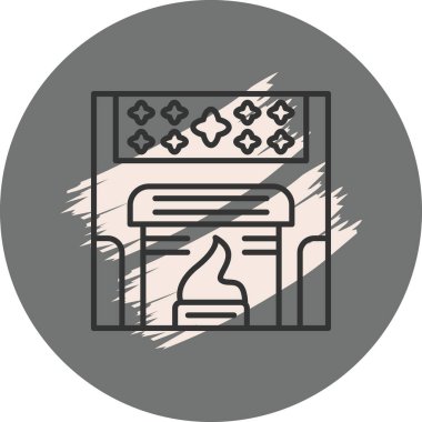 Şömine Ağı simgesi, vektör basit illüstrasyon