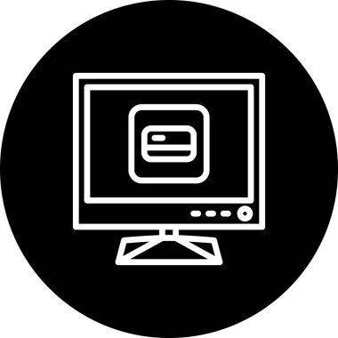 Kredi Kartı Çizgisi Simgesi Basit Görüntü Beyaz Arkaplanda İzole Edildi