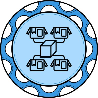 Dağıtım web simgesi vektör illüstrasyonu