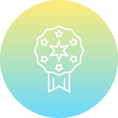 Rozet simgesi, vektör illüstrasyonu basit tasarım