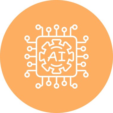 Yapay zeka satırı simgesi, vektör çizim