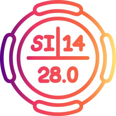 Silikon sembolü, periyodik tablonun kimyasal elementi, vektör simgesi