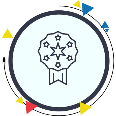 Rozet simgesi, vektör illüstrasyonu basit tasarım