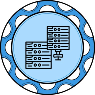 Sunucuların vektör illüstrasyonu ve teknoloji simgesi