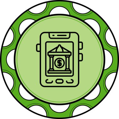 Bank App Web simgesi vektör çizimi