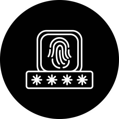 Biyometrik Tanıma simgesi vektör illüstrasyonu