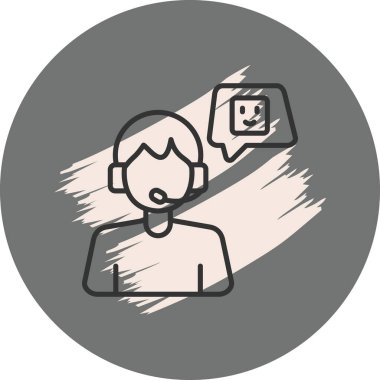 Müşteri Hizmetleri Ajanı Simgesi, vektör illüstrasyonu