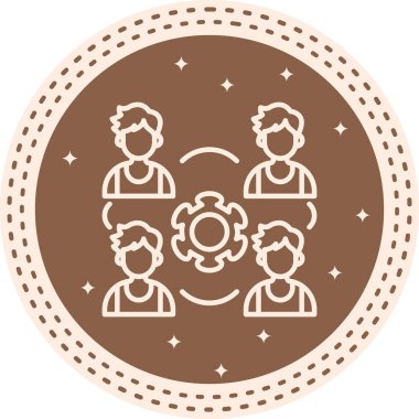 Merkezi bir dairesel amblem, resmi bir işbirliği anlaşmasını sembolize ederek iş adamlarının takım çalışmasını resmediyor.