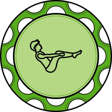 Yarı Bot Poz Simgesi. yoga dengesi duruşu