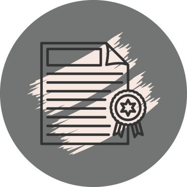 Sertifika Satırı Simgesi, Beyaz Arkaplanda Basit Resimler 