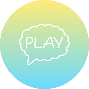 Konuşma balonu çizgisi simgesi, metin basit illüstrasyonlu web etiketi