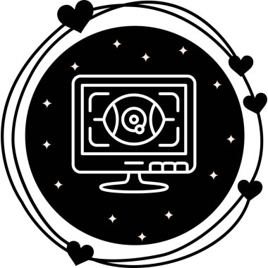 Retinal Tarama Web simgesi vektör çizimi