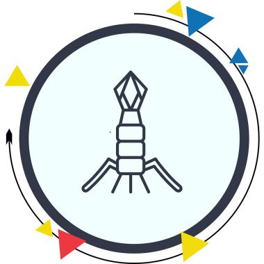 Bakteriyofaj. Web simgesi basit tasarım