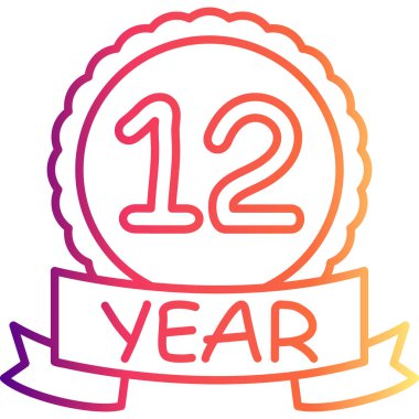 12. yıldönümü ikonu. Uygulamalar için rozet