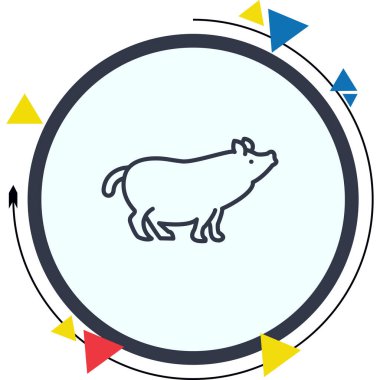 Çizgi biçimi, vektör illüstrasyonunda domuz ağı simgesi