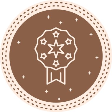 Rozet simgesi, vektör illüstrasyonu basit tasarım