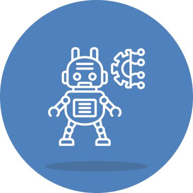 Robot çizgi simgesi, vektör illüstrasyonu