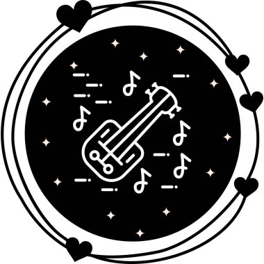 Banjo Müzik Web simgesi vektör illüstrasyonu