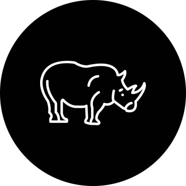 Gergedan simgesi vektör çizimi tasarımı