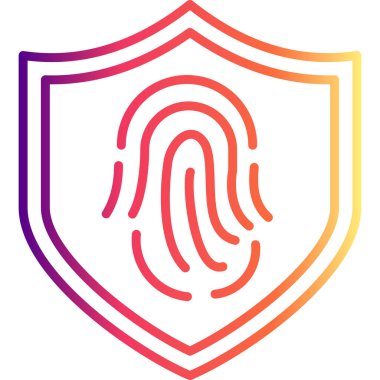 Parmak izi Çizgisi Simgesi Beyaz Arkaplanda İzole Edildi  