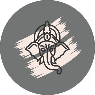 Ganesha Web simgesi vektör illüstrasyonu